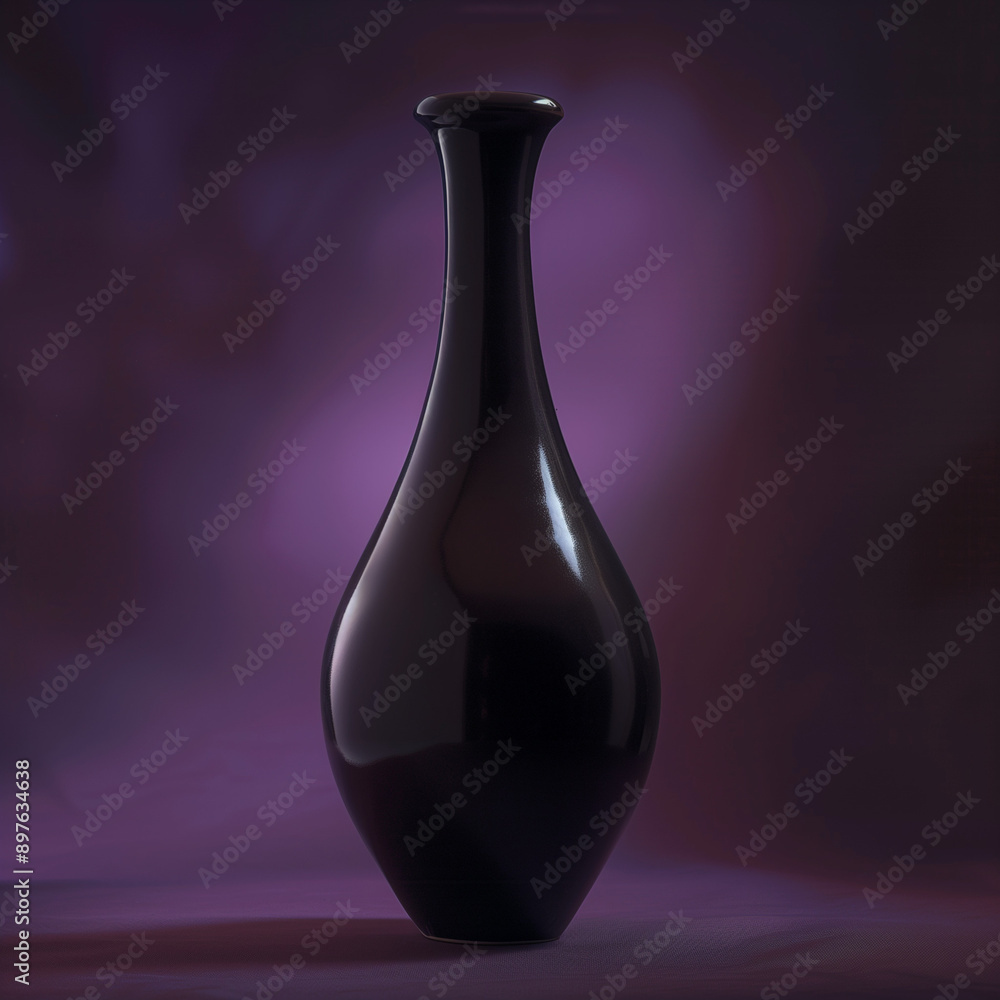 Elegant Studio Photo of a Sleek Vase Against a Rich Purple Background Elegant Studio Photo of a Sleek Vase Against a Rich Purple Background