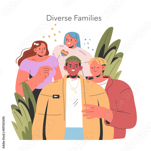 Test Tube Babies. Flat Vector Illustration