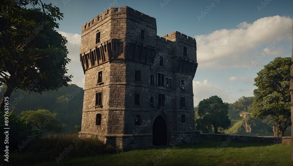 Archer tower positioned to dominate the battlefield Archer tower positioned to dominate the battlefield