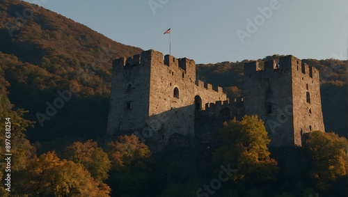 Timeless archer tower protecting the historic battlements photo