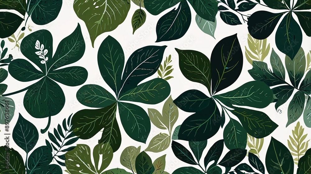 Obraz premium Abstract pattern suitable for printing. oil painting pattern in a small leave. Little leave. white background.