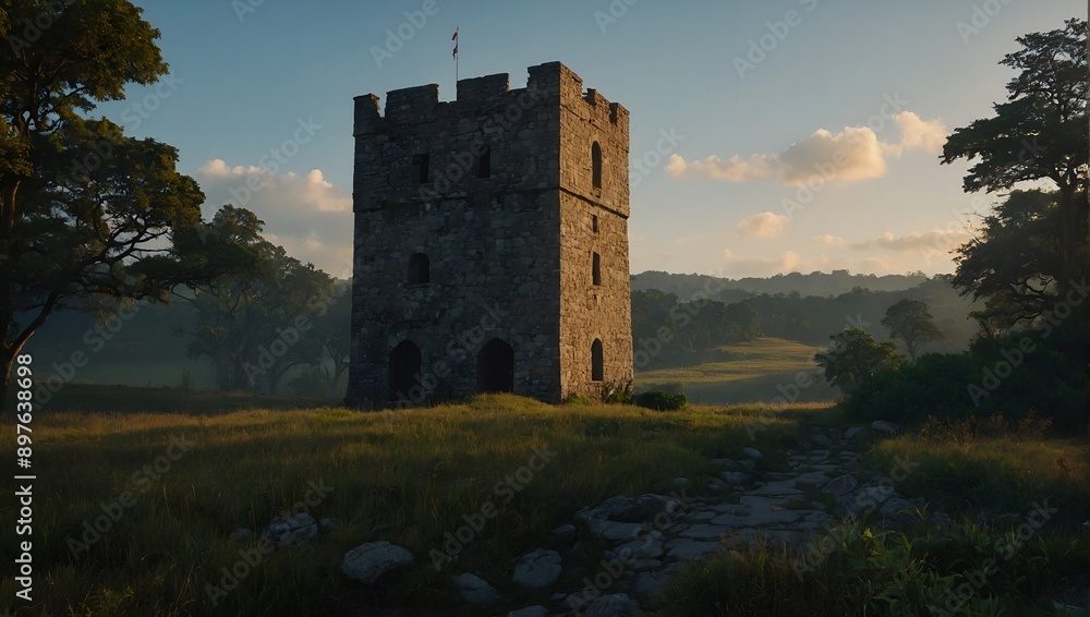 Archer tower enhancing the fortification's defensive strategy Archer tower enhancing the fortification's defensive strategy