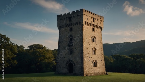 Archer tower watching over the medieval town with vigilance