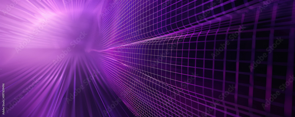 A deep violet background with a subtle grid pattern, adding structure and interest to the design. A deep violet background with a subtle grid pattern, adding structure and interest to the design.