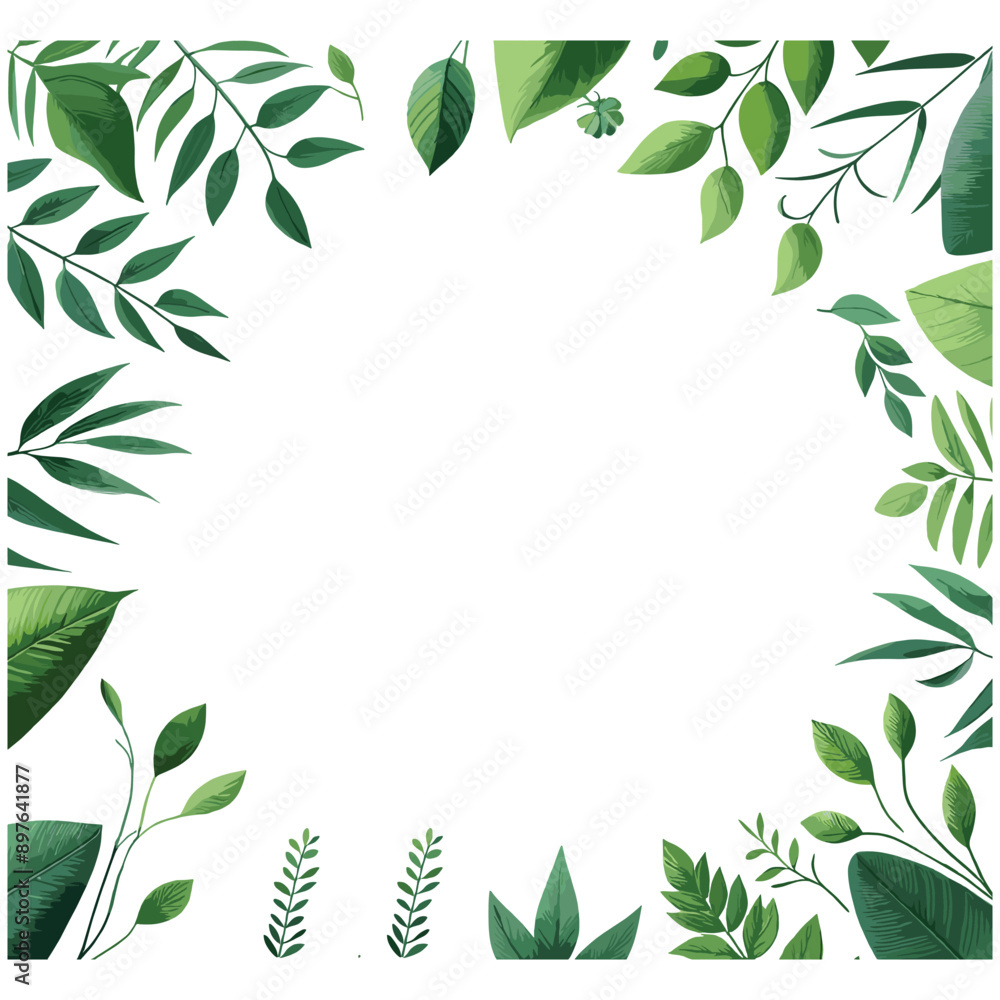 Green Leaves Background border Green Leaves Background border