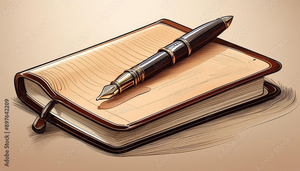 diary and fountain pen diary and fountain pen