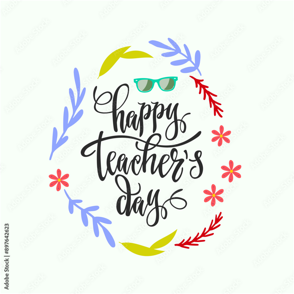 Obraz premium Wolrd teacher's day composition with flat design