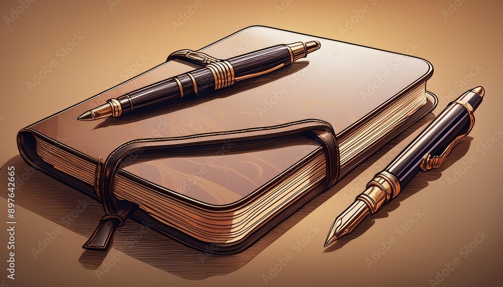 diary and fountain pen diary and fountain pen