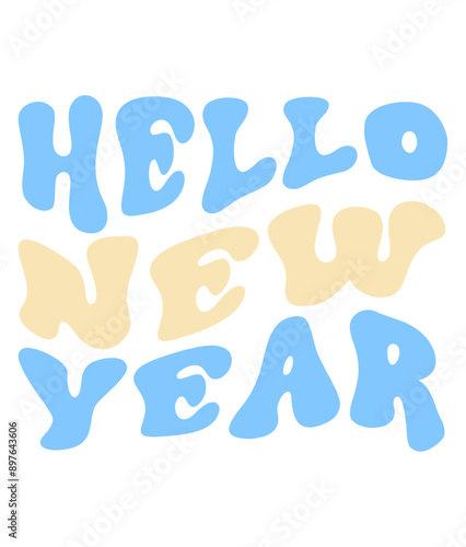 Retro, New year,  Craft Design. T-shirt Design. Illustration