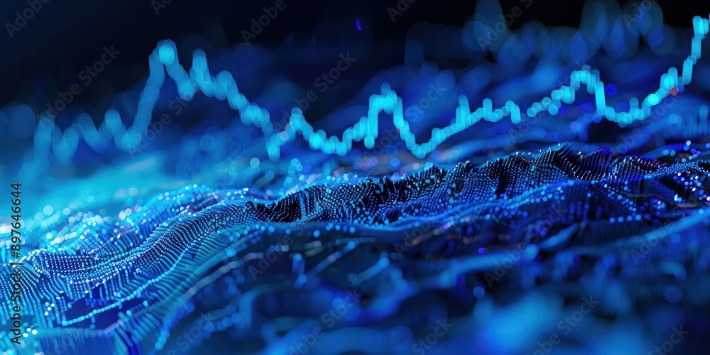 Indigo abstract digital art representing bullish stock market trends. Indigo abstract digital art representing bullish stock market trends.