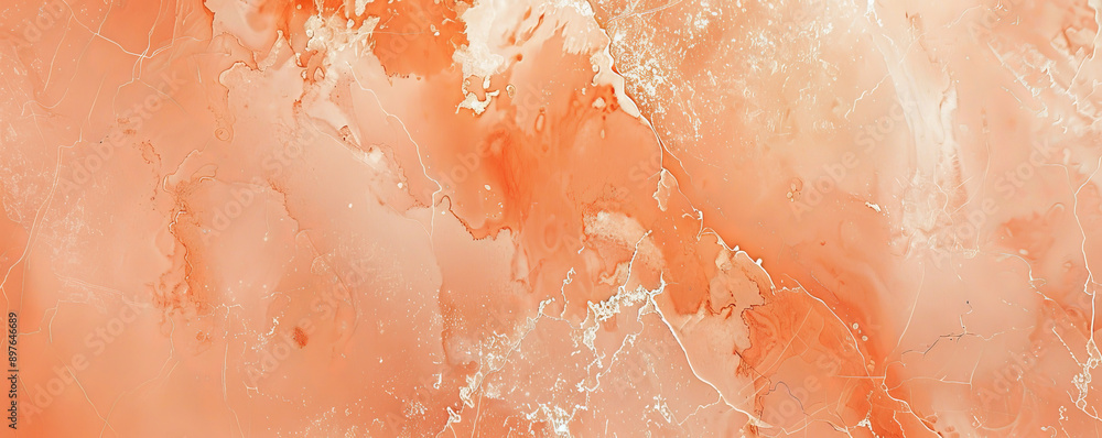Fototapeta premium A soft orange background with a marble texture, creating a sophisticated and timeless design.