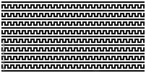 Ancient Greek pattern with lines. Black and white seamless geometric background.