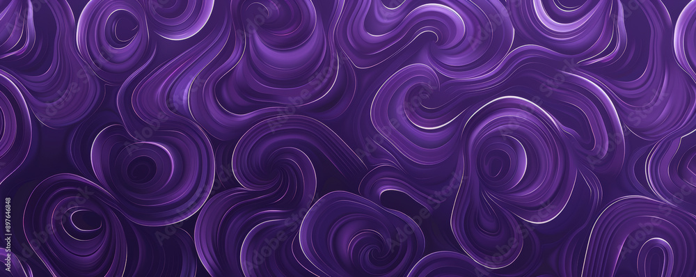 A bold violet background featuring a pattern of swirling shapes, adding movement and interest to the design. A bold violet background featuring a pattern of swirling shapes, adding movement and interest to the design.