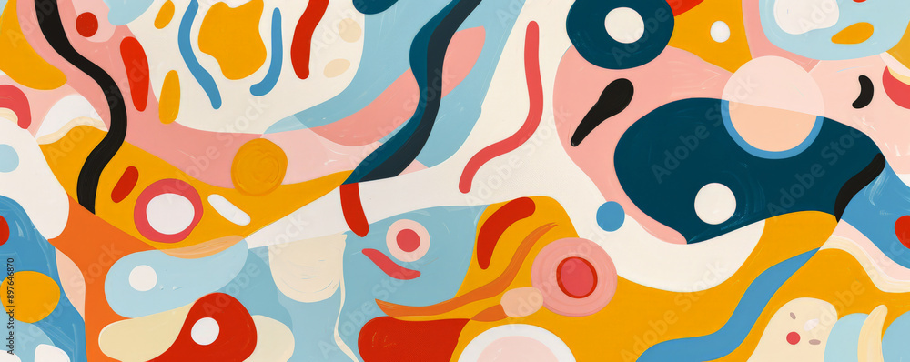 A whimsical abstract texture with playful shapes and bright colors, perfect for creating fun and engaging wall decor that delights the eye. A whimsical abstract texture with playful shapes and bright colors, perfect for creating fun and engaging wall decor that delights the eye.