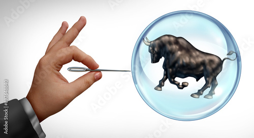 Foto Bull Market Bubble and economic stock-market or bullish investing as a financial