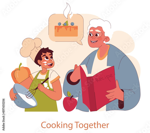 Grandparents Day. Flat Vector Illustration