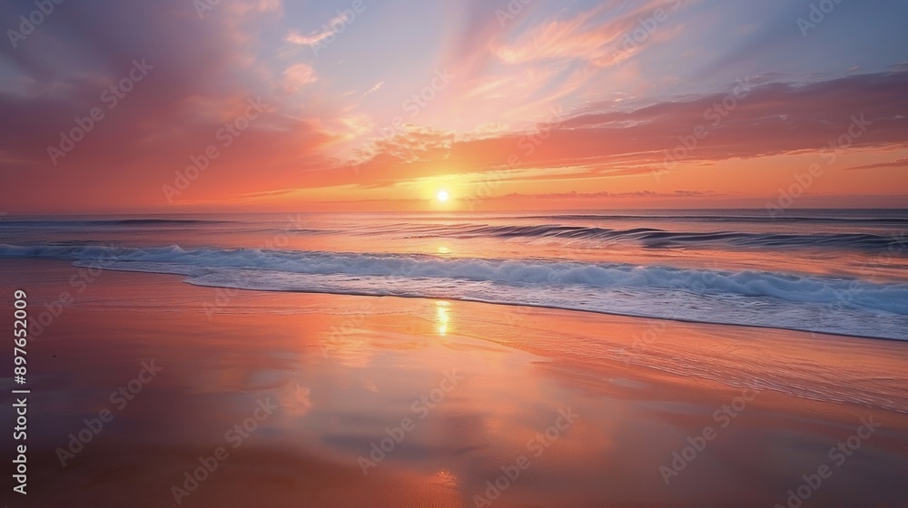 Sunset Over Sandy Beach Sunset Over Sandy Beach