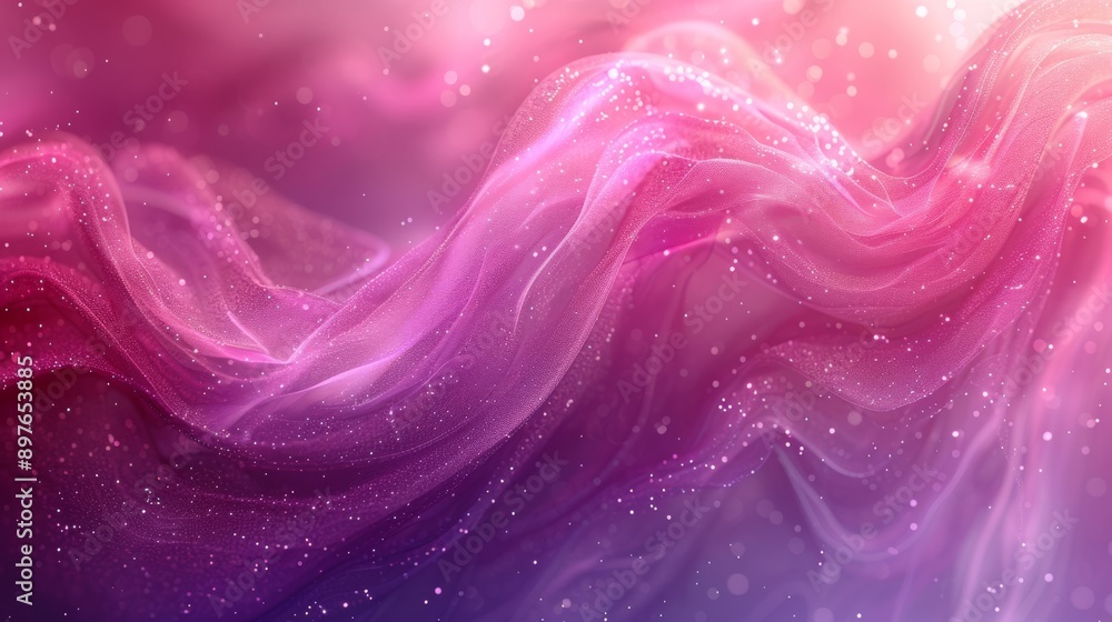 An enchanting abstract backdrop with pink and purple swirls and shimmering particles creates a mesmerizing atmosphere An enchanting abstract backdrop with pink and purple swirls and shimmering particles creates a mesmerizing atmosphere