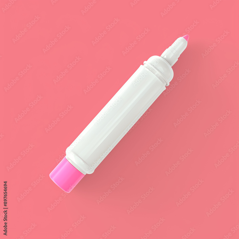Vibrant Highlighter Icon in 2D on a Pink Background Vibrant Highlighter Icon in 2D on a Pink Background