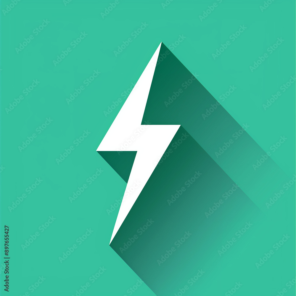Bold Bolt Icon in 2D on a Rich Emerald Background Bold Bolt Icon in 2D on a Rich Emerald Background