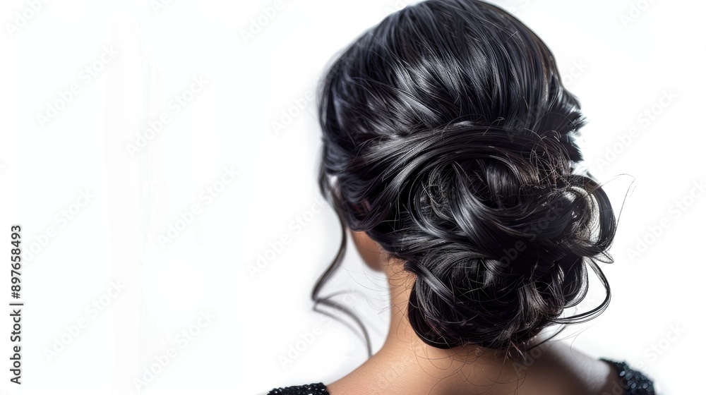Stylish female designer hairstyle on white background Stylish female designer hairstyle on white background