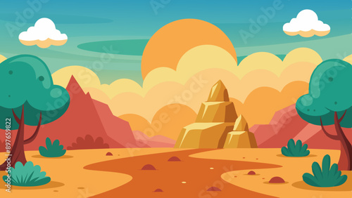 Cartoon background to make video, vector art illustration