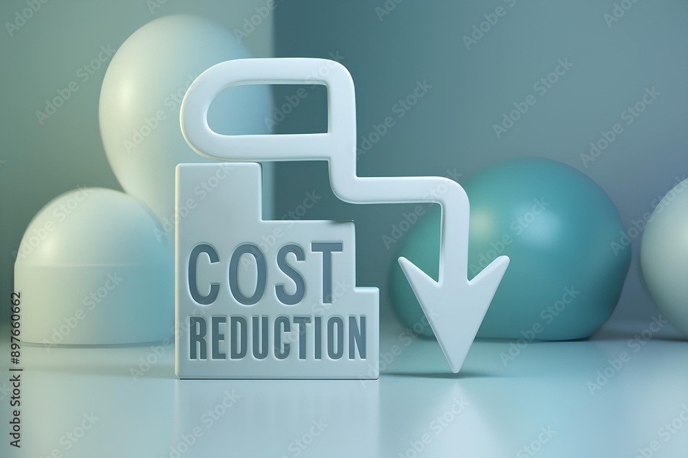 © NASSRI - Cost management concept. Cost efficiency analysis, Cost reduction, Businessman analyzing cost efficiency with virtual gauge. Effective business, Expense reduce financial management and capital risk