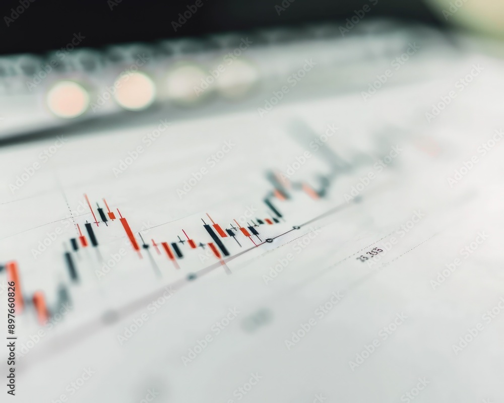 Minimalist financial chart on a plain white surface, showing a consistent upward trend in stock prices. Minimalist financial chart on a plain white surface, showing a consistent upward trend in stock prices.