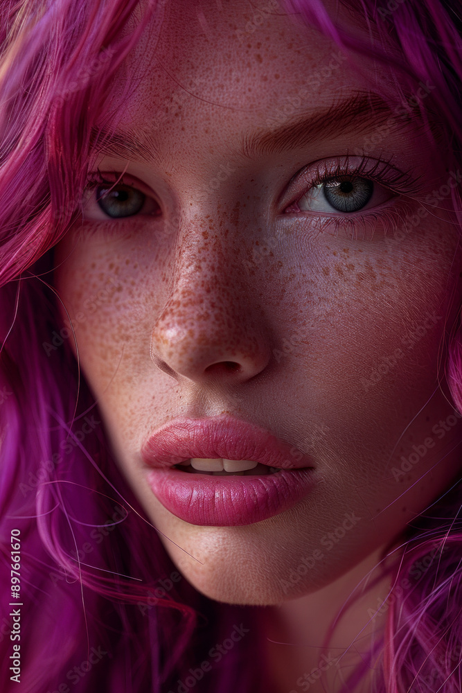 Advertising photo. hair coloring. hyperrealism. Created using: high resolution digital photography, realistic skin texture,generative ai Advertising photo. hair coloring. hyperrealism. Created using: high resolution digital photography, realistic skin texture,generative ai