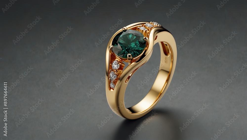 golden ring with emerald golden ring with emerald