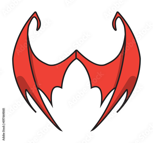 Obraz na plátne Devil Red Wings Flying Hell ClipArt