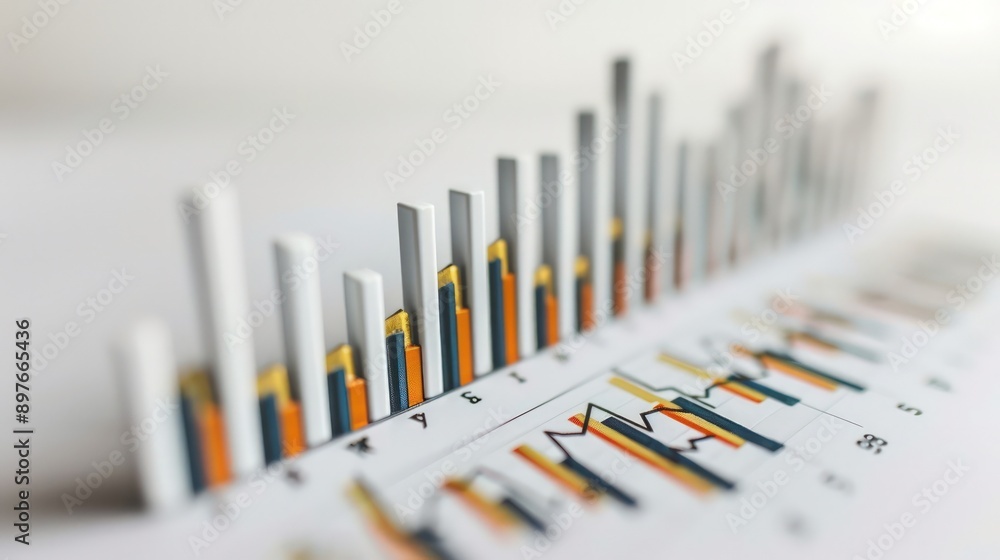 Minimalist white background featuring a bar graph with a significant spike in stock values, reflecting a market boom. Minimalist white background featuring a bar graph with a significant spike in stock values, reflecting a market boom.