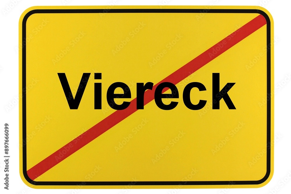 Obraz premium Illustration eines Ortsschildes der Gemeinde Viereck in Mecklenburg-Vorpommern