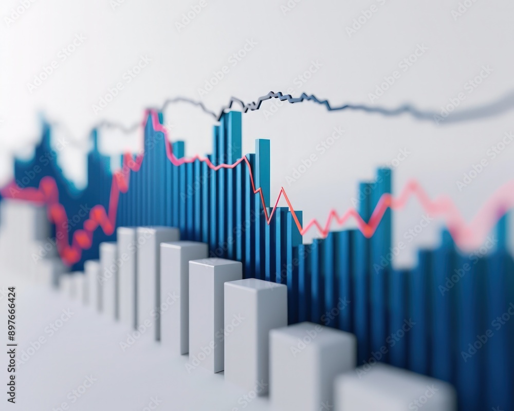 Minimalist white background with a bar chart showing a steep rise in stock prices, indicating a market surge. Minimalist white background with a bar chart showing a steep rise in stock prices, indicating a market surge.