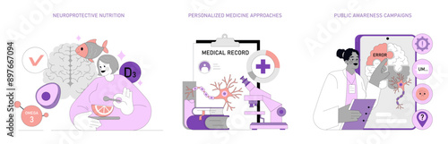 World Alzheimers Month. Flat Vector Illustration