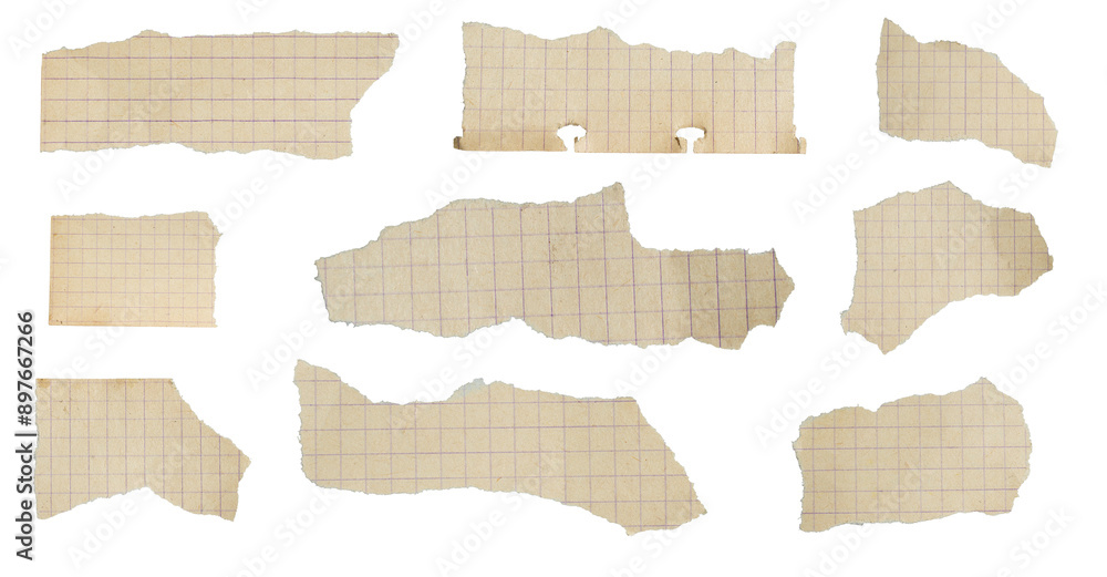 a piece of old squared paper on a white background a piece of old squared paper on a white background