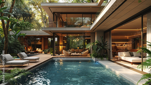 Wallpaper Mural Highly Realistic Villa Backyard Designs Torontodigital.ca