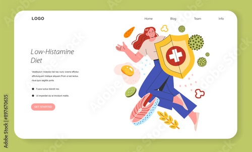 Low Histamine Diet. Flat Vector Illustration