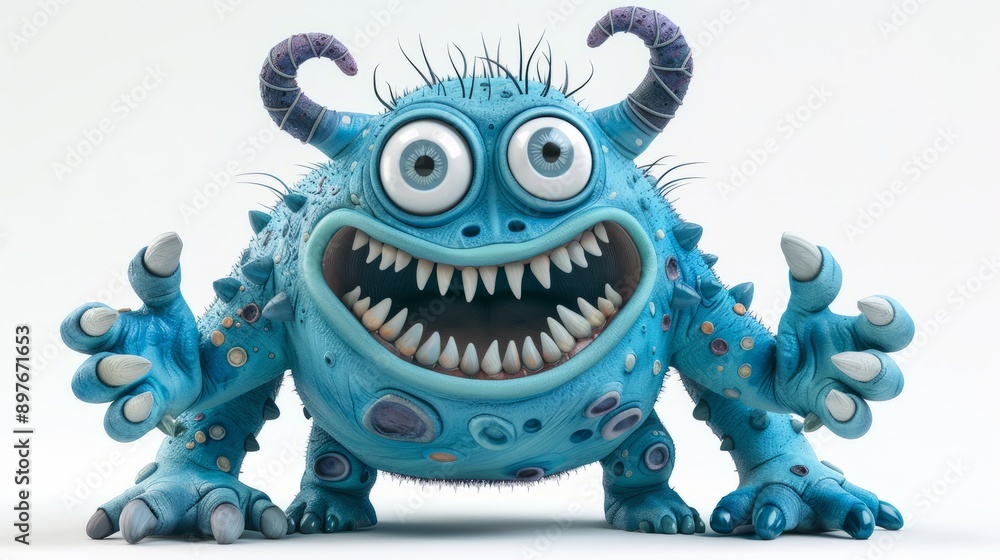 Expressive and emotional Cute 3D cartoon monster. This character may be related to animation, children's media, or character design Expressive and emotional Cute 3D cartoon monster. This character may be related to animation, children's media, or character design