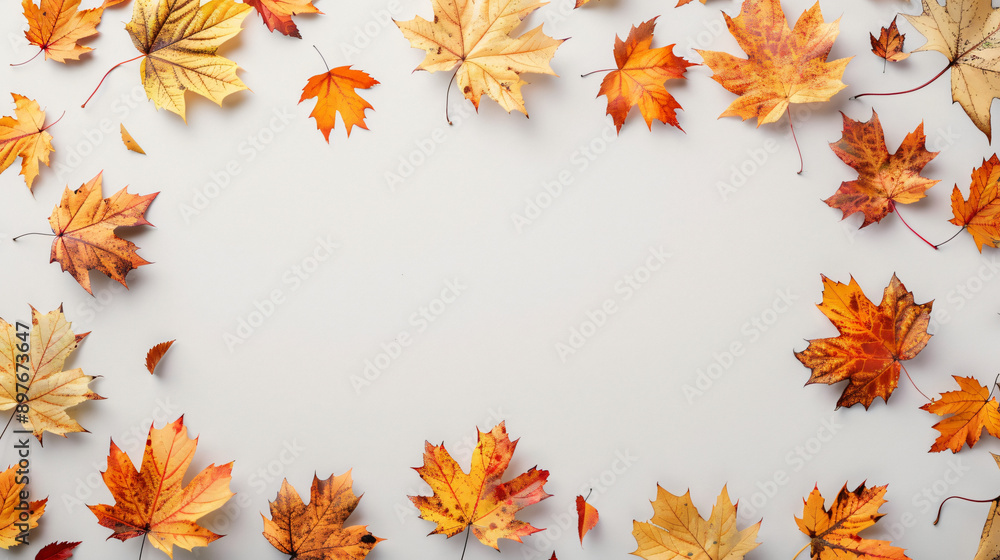 Beautiful autumnal composition with a blank space in the middle for your custom content Beautiful autumnal composition with a blank space in the middle for your custom content