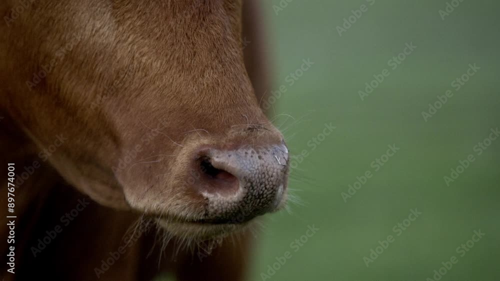 Closeup Texas Longhorn cattle with flies buzzing on Ranch Closeup Texas Longhorn cattle with flies buzzing on Ranch