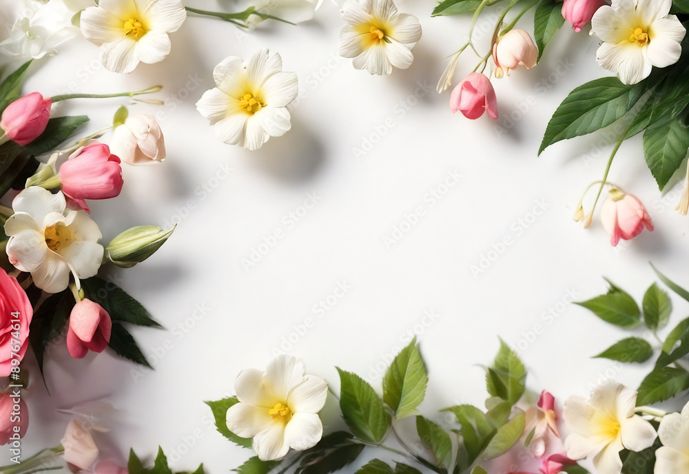 Spring flowers border frame Spring flowers border frame
