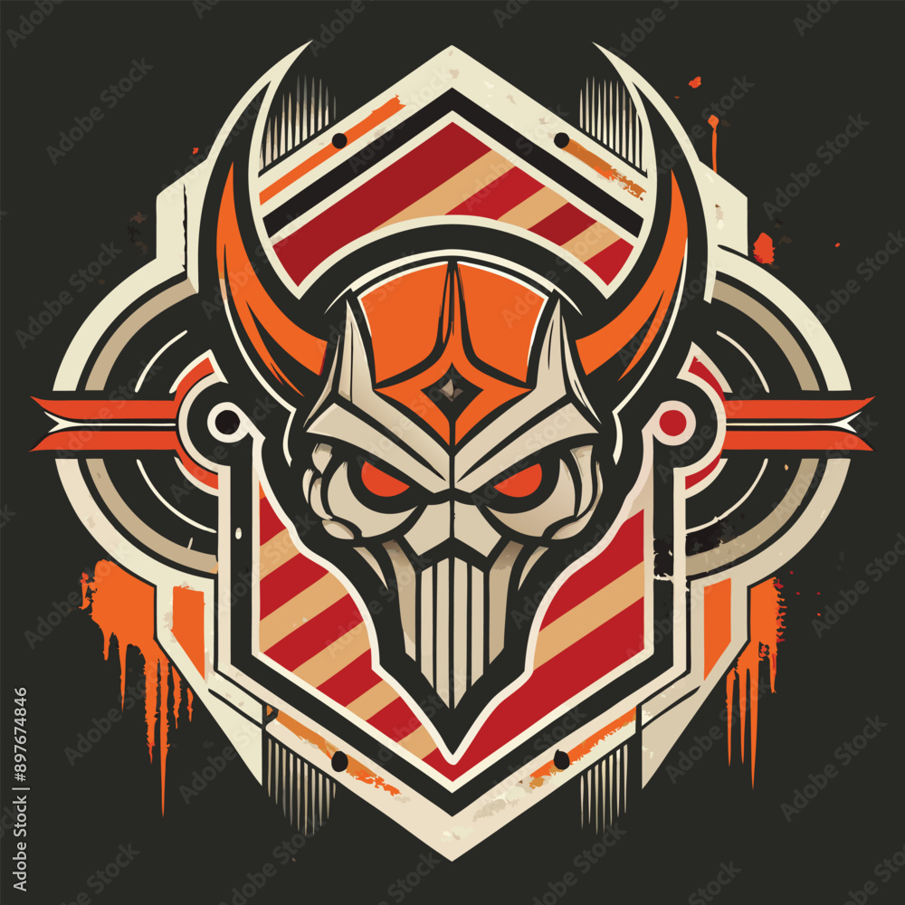 vector illustration of a skull with a red wings on a black background vector illustration of a skull with a red wings on a black background