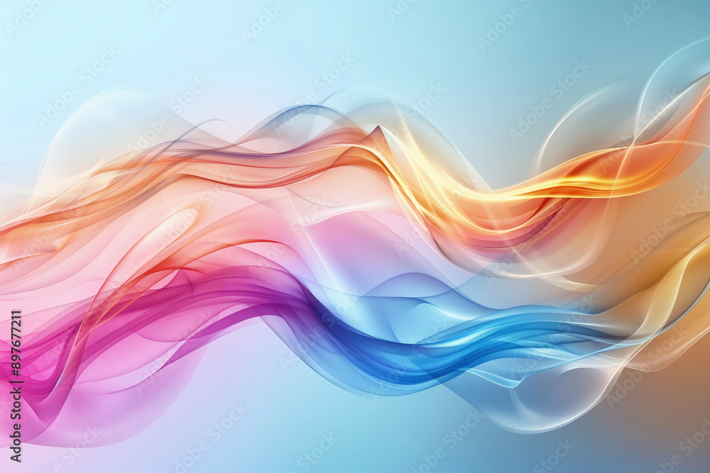 Abstract color wave on blue background, presentation background Abstract color wave on blue background, presentation background