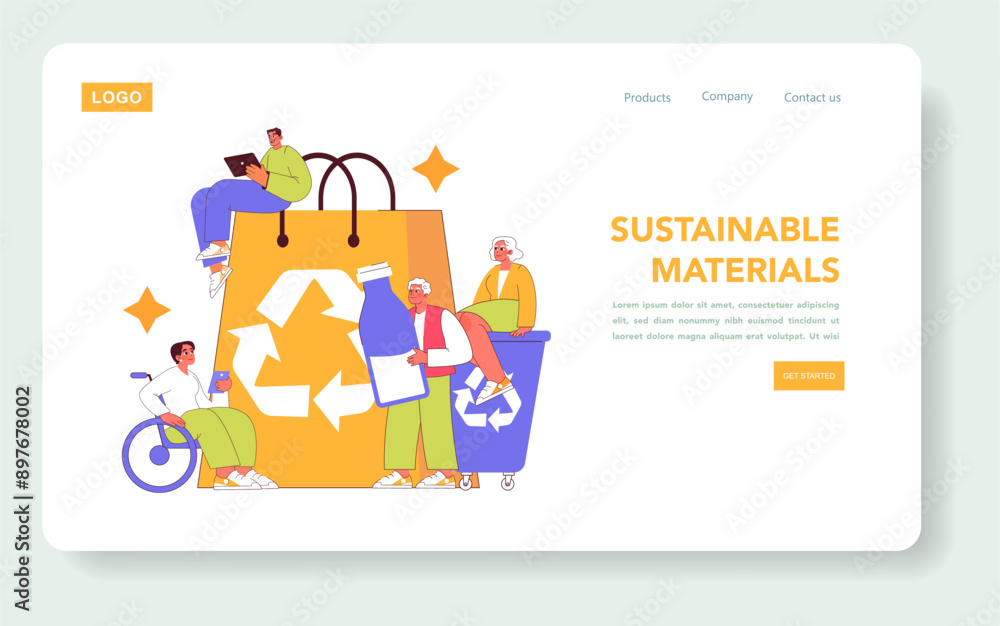 Sustainable Materials. Flat Vector Illustration Sustainable Materials. Flat Vector Illustration