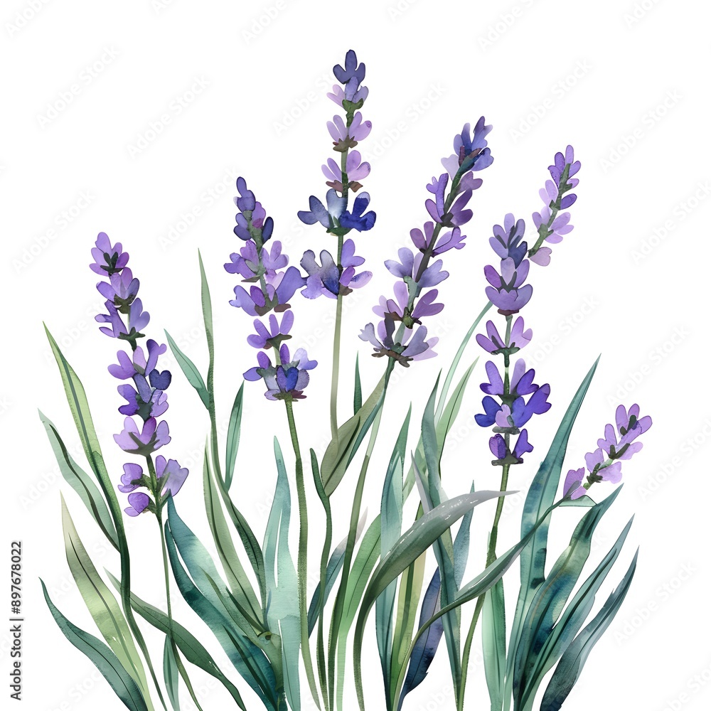 Naklejka premium lavender flowers isolated on white