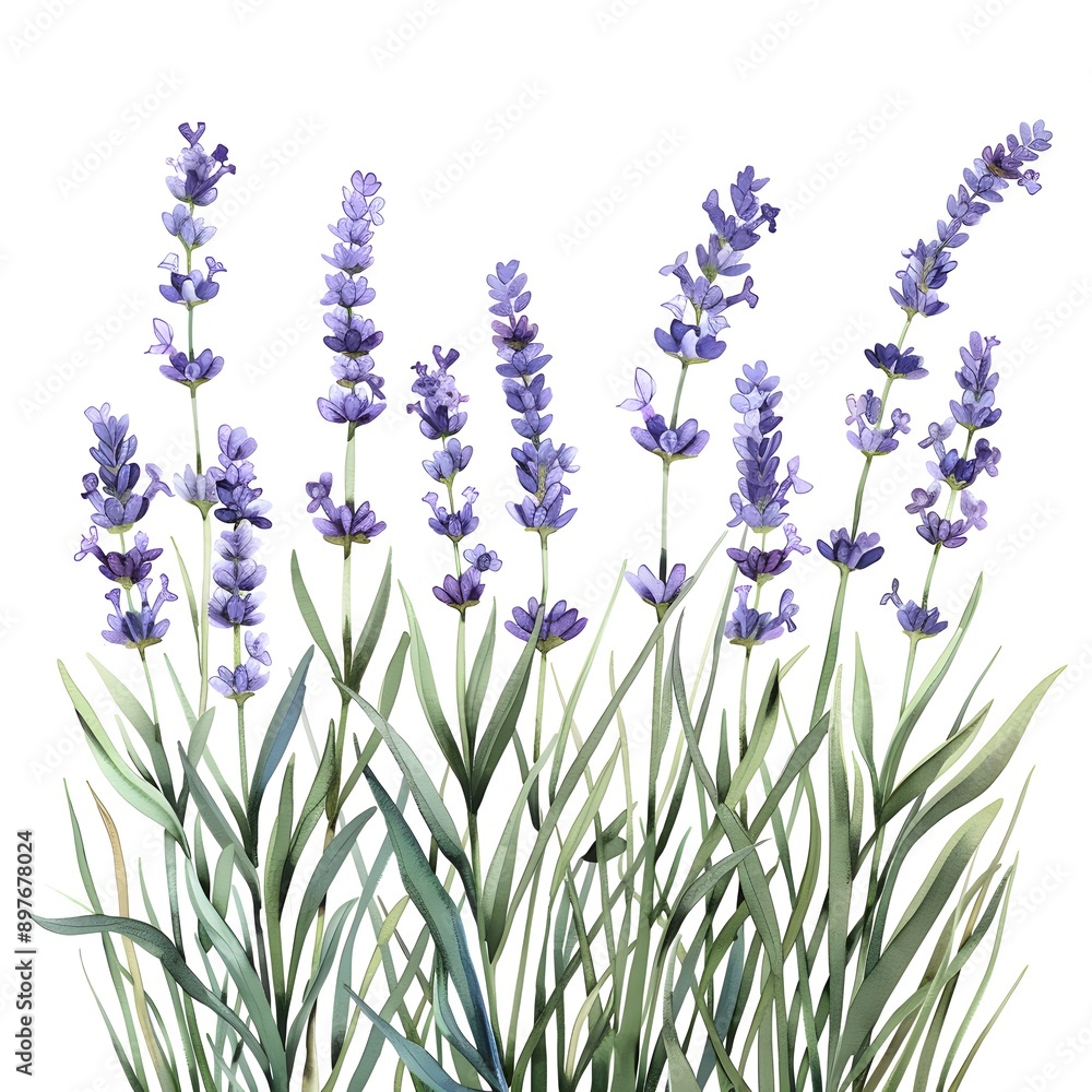 Naklejka premium lavender flowers isolated on white