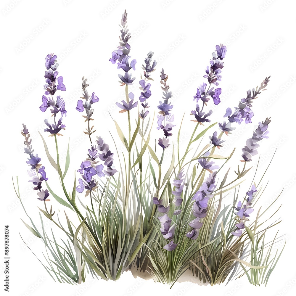Naklejka premium lavender flowers isolated on white