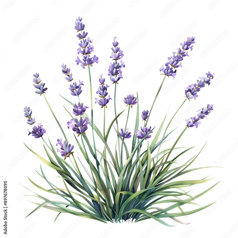 Naklejka premium lavender flowers isolated on white
