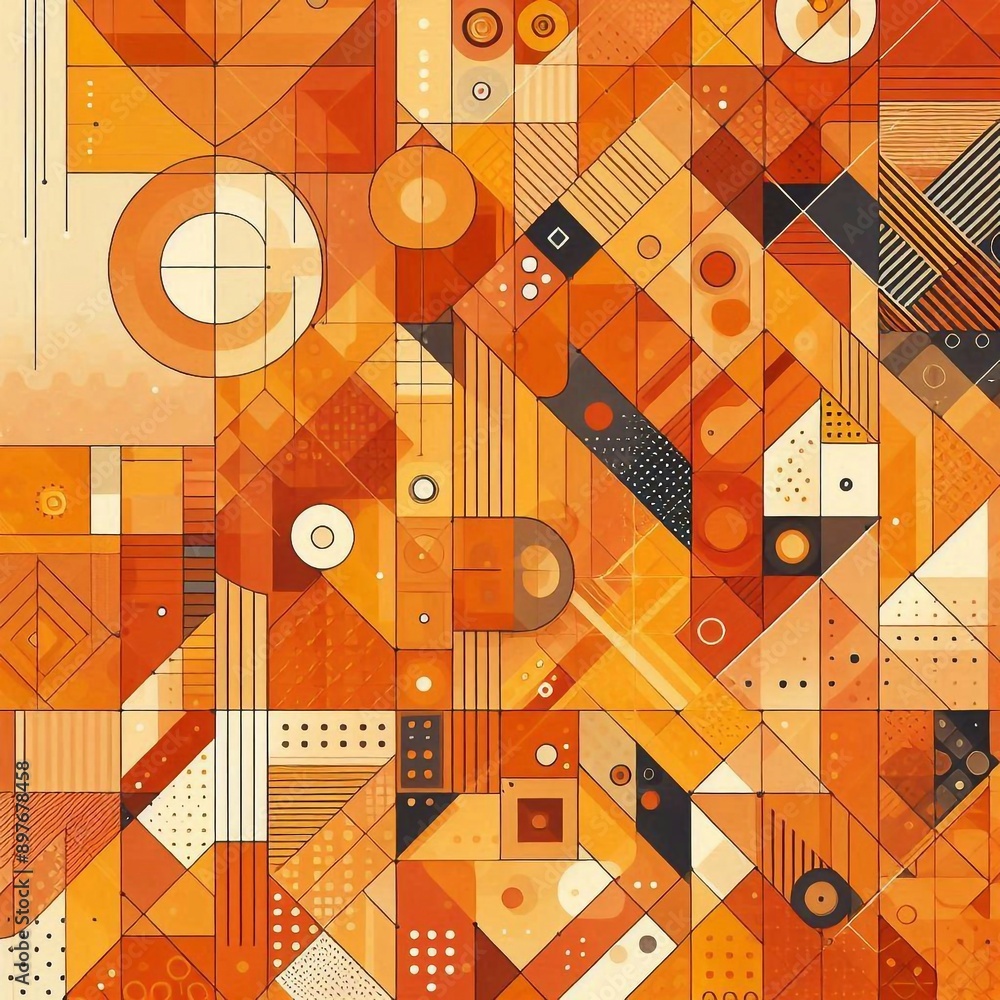 Modern art style geometric background. AI generated illustration Modern art style geometric background. AI generated illustration